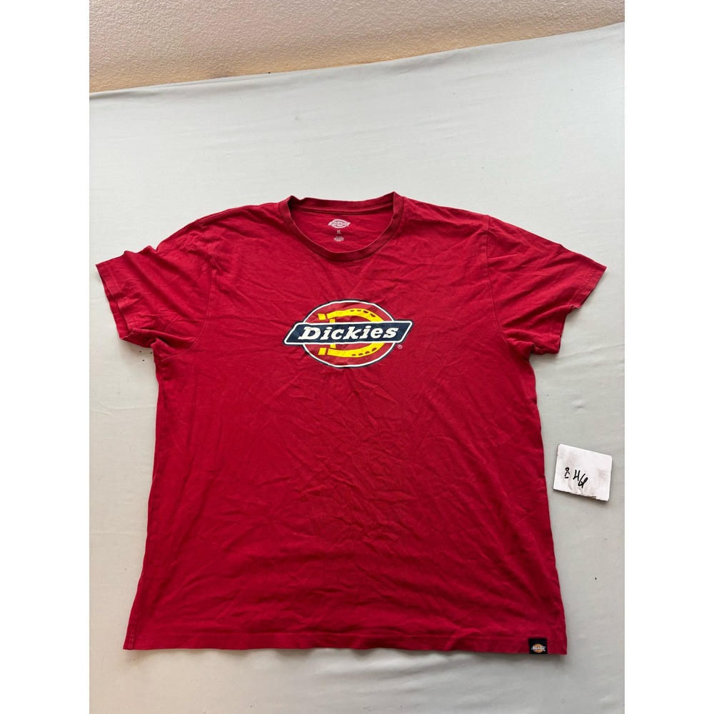 Dickies Mens XL Red Graphic Horseshoe Logo Short Sleeve Cotton T-Shirt